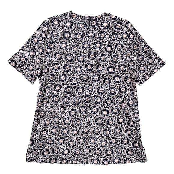 Lane Bryant Perfect Sleeve Crew Neck Tee Size 10/12 Navy Geo Print - Picture 3 of 7